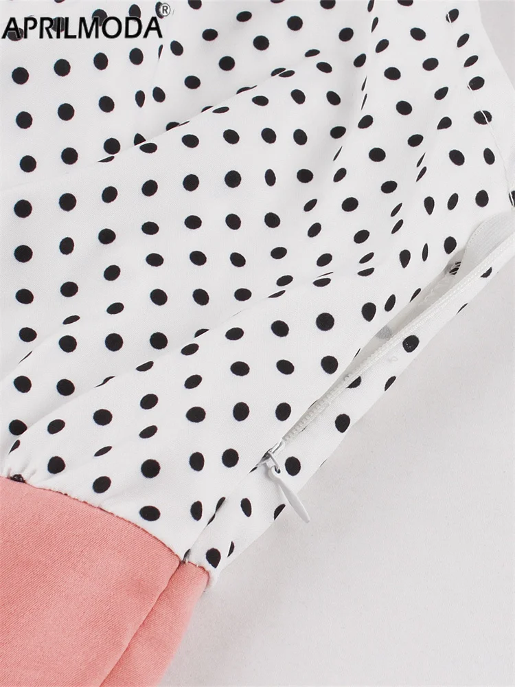 2025, Sommer, ärmellos, Neckholder, lässig, Patchwork, Damenkleid, elegant, rosa, blau, grün, gepunktet, Midi-Laufsteg, kurze Kleider