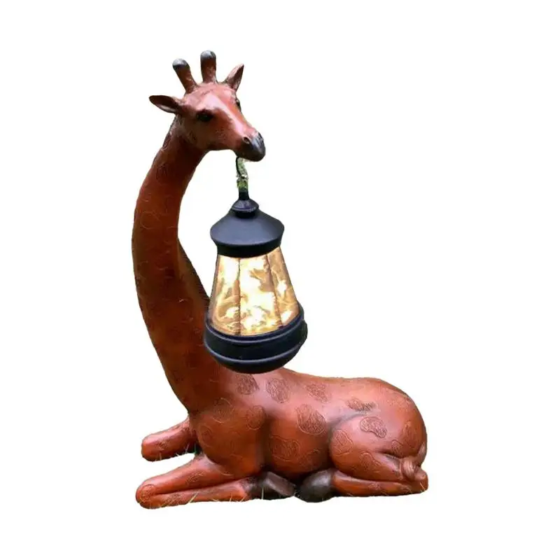 

Solar Lights Outdoor Figurines Decorative Giraffe Figurines With Solar Lantern Creative Resin Lighted Garden Decor Funny