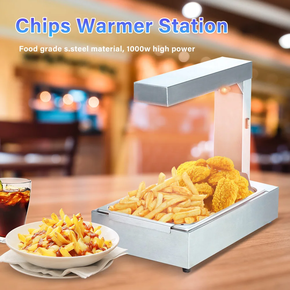 OT310 Commercial French Fry & Chip Warmer: Countertop Heat Lamp for Food Warming - Ideal for Quick Service Restaurants