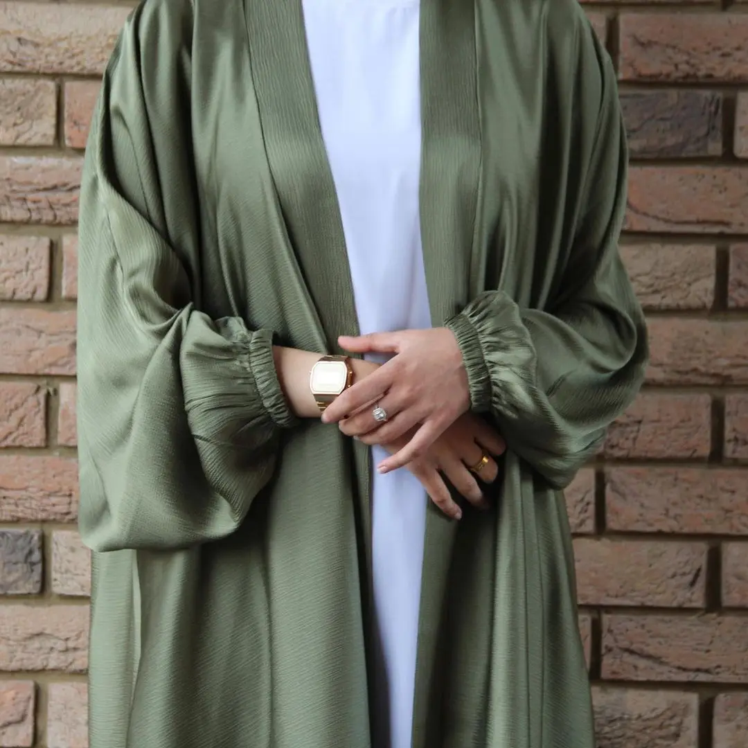 Satin Abaya Dress For Women Muslim Saudi Arabia Islam Clothing Fashion Hijab Dress Islam Kaftan Kimono Robe