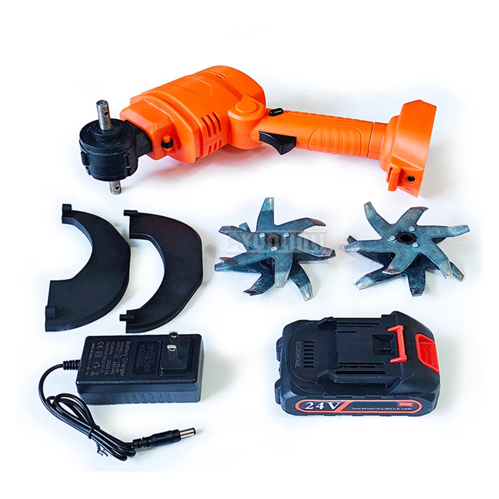 Lithium Battery Mini Tiller,Small Cultivator Weeding Soil Loosening,  Home Electric Hoe Rotary Tiller