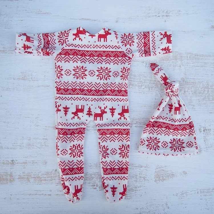 Pelele de Navidad para recién nacido, trajes de utilería para fotografía, sombrero de muñeco de copo de nieve + ropa suave de punto, accesorios para sesión de fotos de bebé de Año Nuevo