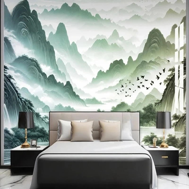 MU7709 Wallpaper Nordic Art  Forest Birds Fresco Living Room Study Art Home Decor Waterproof 3D Sticker