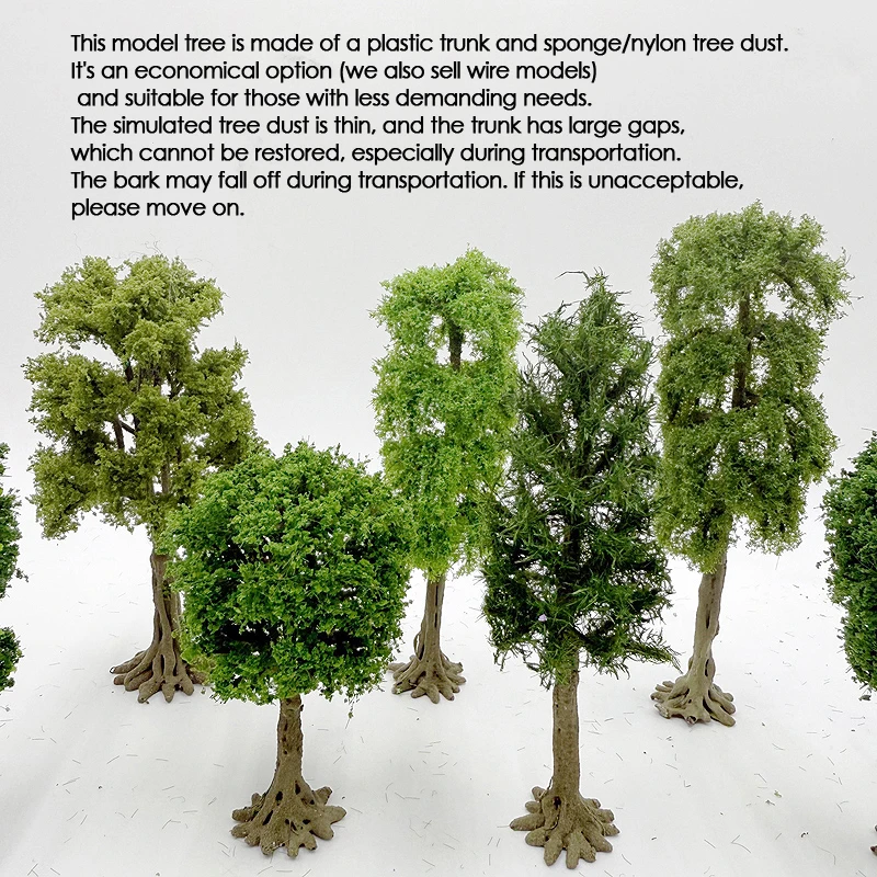 Model drzewa z tworzywa sztucznego, symulacja pnia, 10-17 cm, naturalny krajobraz pola drzewnego, zielony model drzewa, model kolejowy TT/N, układ kolejowy.