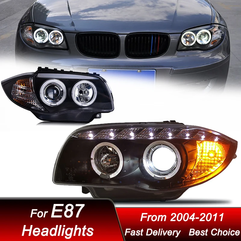 Car Headlights For BMW 1 series E87 2004-2011 full LED Headlamp Assembly Upgrade High Configure Projector Lens Accessories Kit