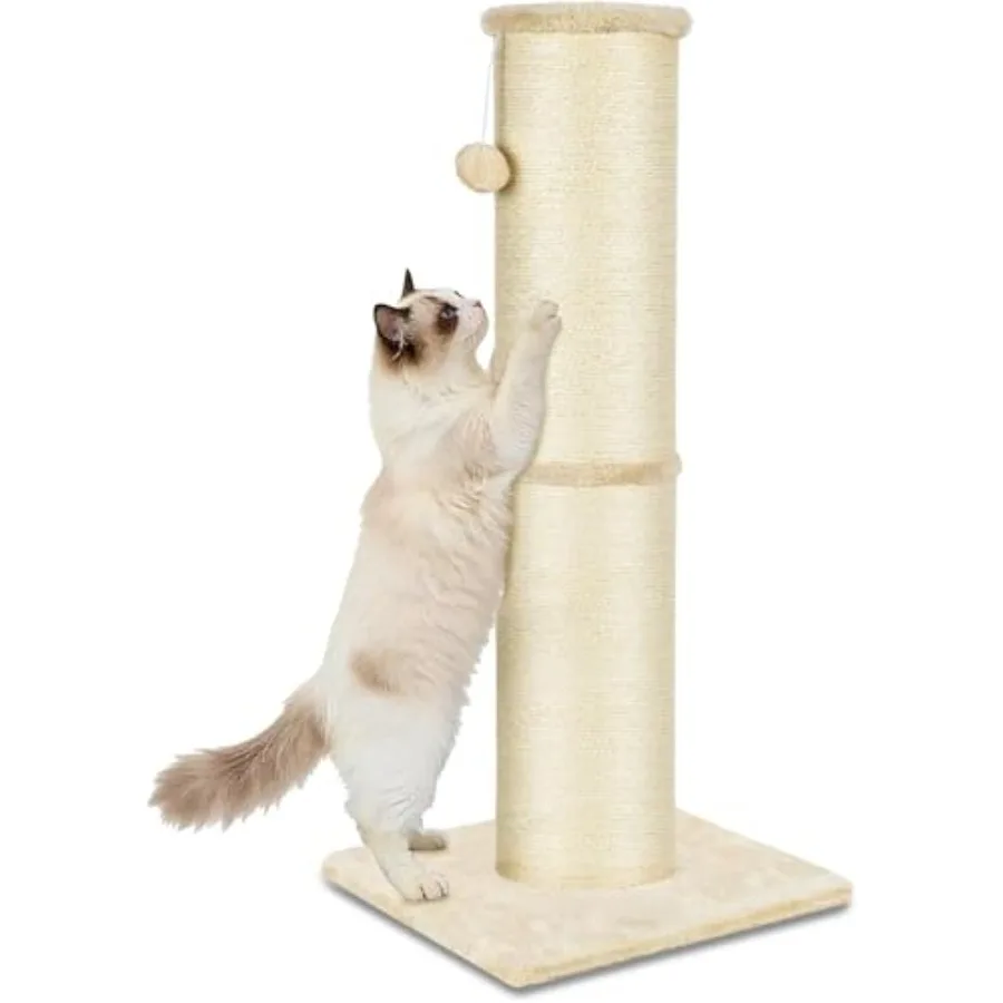 

Cat Scratching Post 32 Inch High 5.5 Inch Large Diameter Natural Sisal Cat Scratch Post Scratch-Resistant and Durable Tall Cat