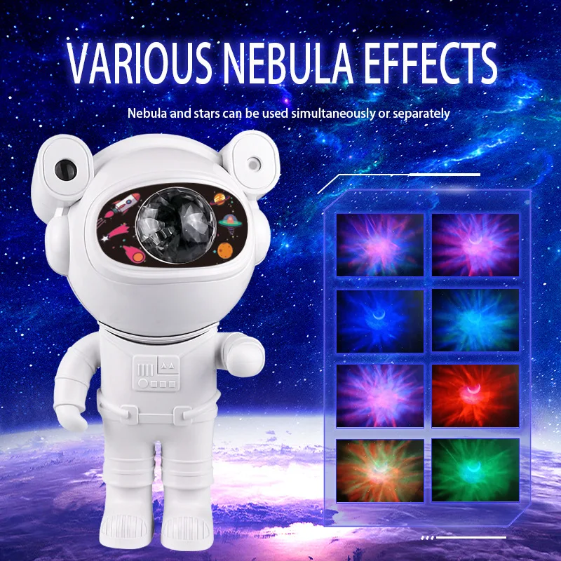 Star Projector Galaxy Night Light Astronaut Space Projector Starry Nebula Ceiling LED Lamp for Bedroom Home Decorative Kids Gift