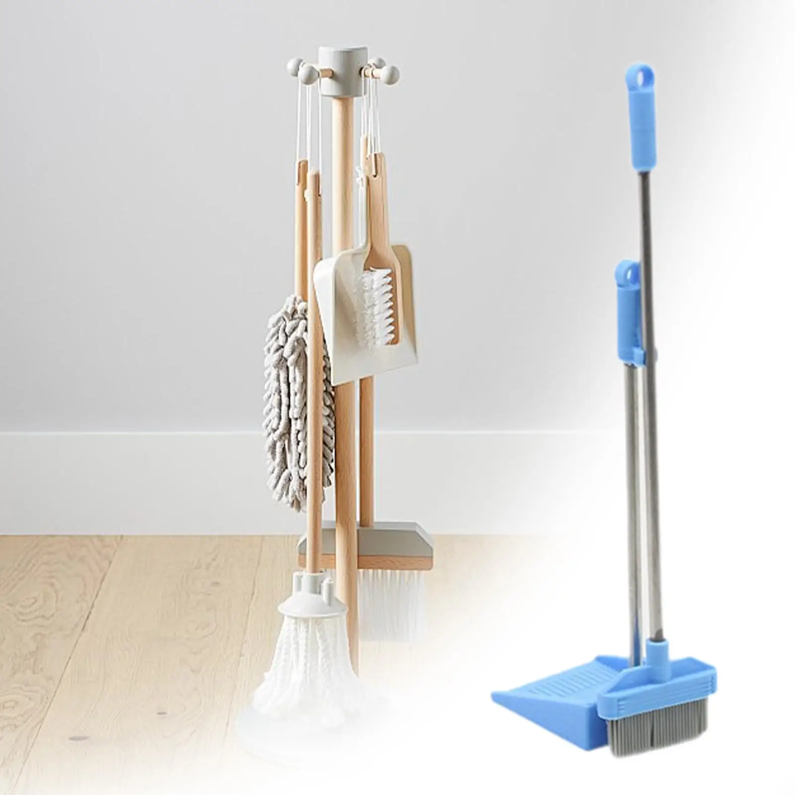 Simulated Broom Dustpan Mini Cleaning Supplies 1 12 Scale Dollhouse Accessories for DIY Craft Decoration