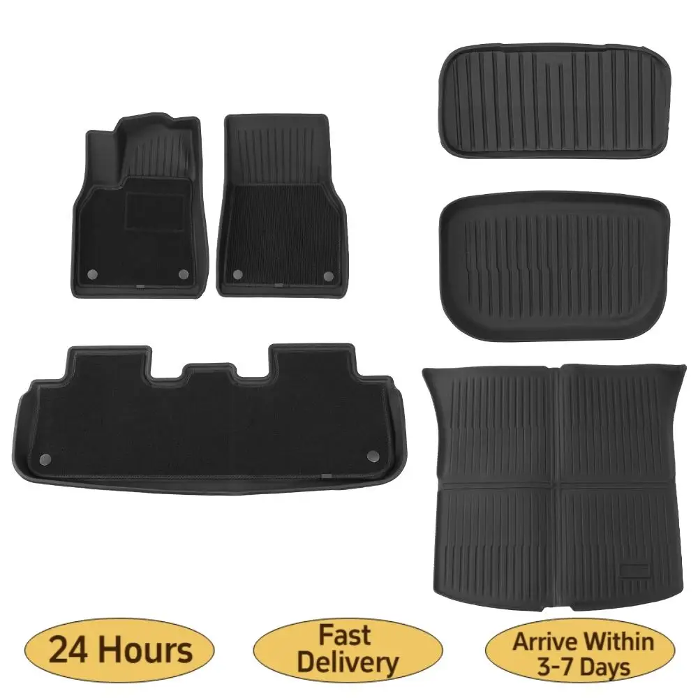 

Floor Liners and Cargo Liners TPE Full Set for Tesla Model Y Juniper 2025 2026 5-Seat Car Floor Mats for Tesla Accseeories