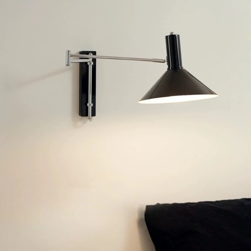 

Bauhaus Flodable LED Wall Lamps Retro Bedside Reading Light Modern Wire Free for Bedroom Study Room Lighting Fixture