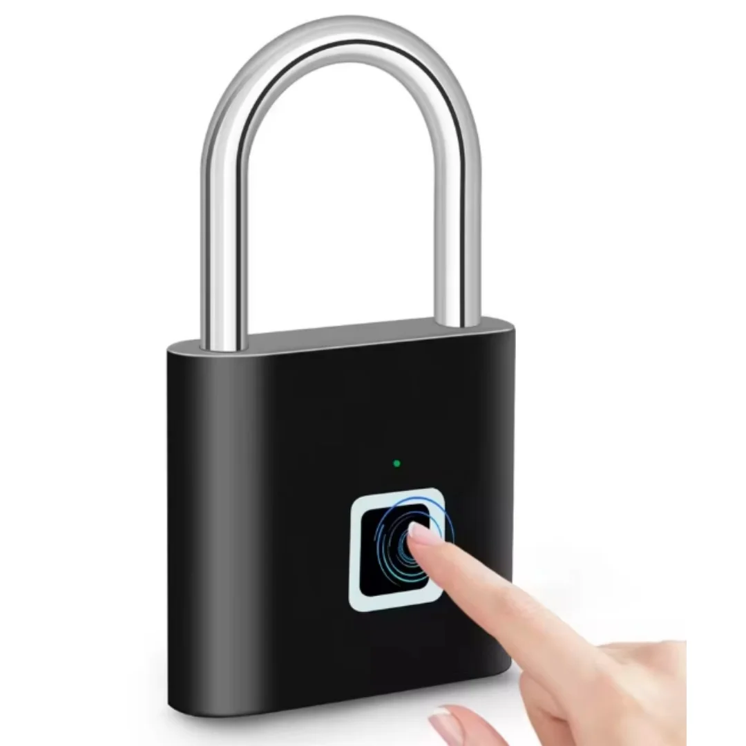 Smart Fingerprint Padlock Waterproof Fingerprint Keyless Door Lock Type C Rechargeable Security Padlock for House