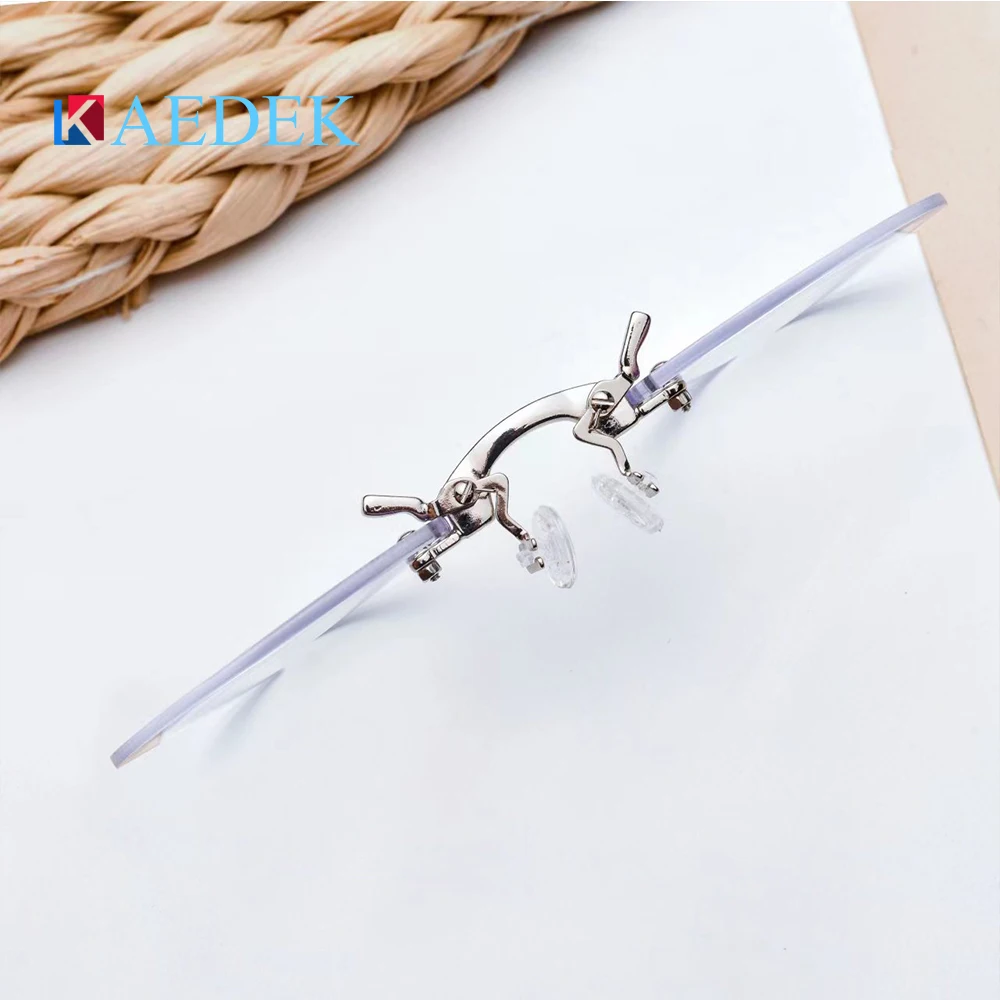 KAEDEK Clip On Nose Glasses Round Rimless Matrix Morpheus reading glasses Mini Frameless Vintage Men  women Eyeglasses