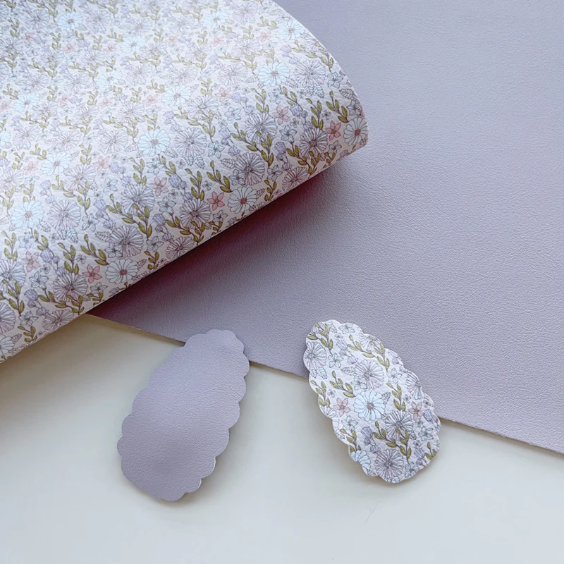 New Rainbow 30x22cm/A4 Light Lilac Daisy Faux Leatherette Bundle For Baby's Hairbows, Snapclips,DIY Eearrings, Homedec