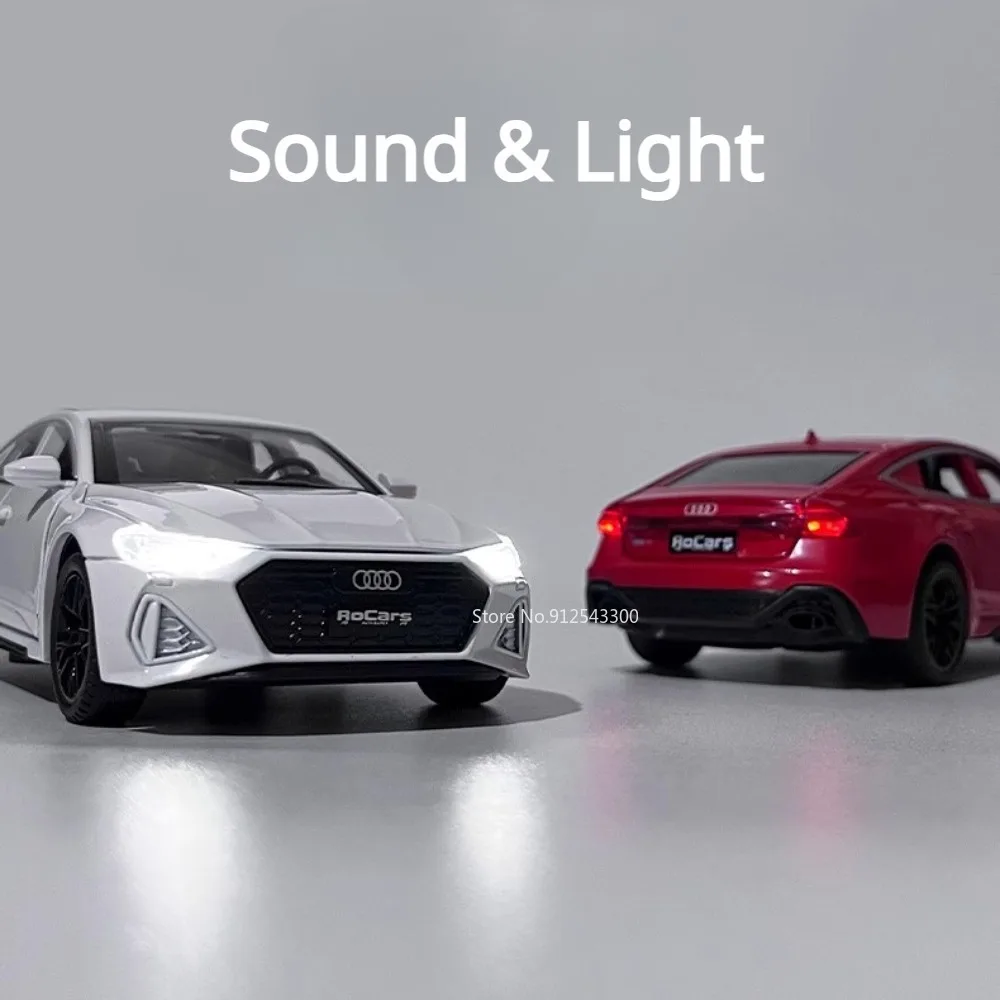 1:32 RS7 A4 Model Car Toy Alloy Diecast High Simulation Sound Light Pull Back Vehicles Models for Kids Collection Birthday Gifts