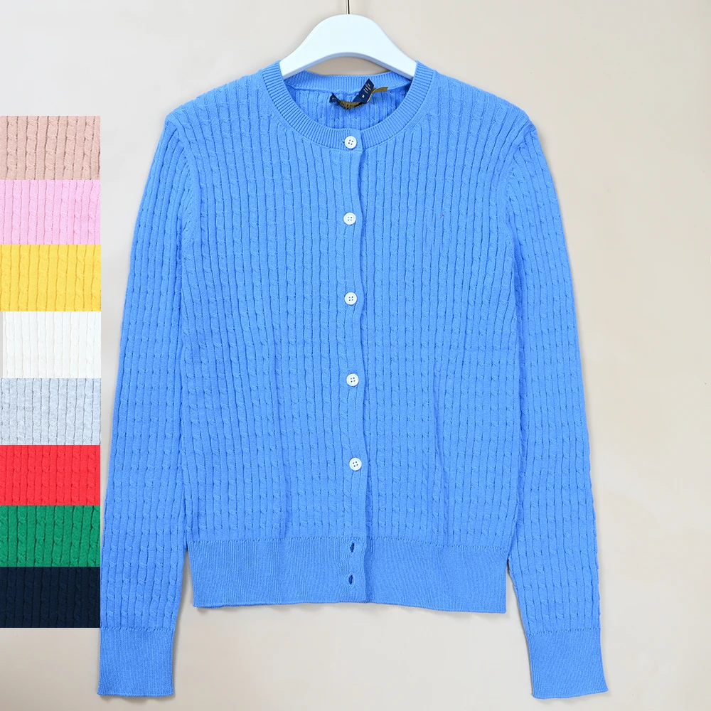 

Новый женский вязаный открытый кардиган с вышитой этикеткой, простой цветной круглый облегающий вязаный открытый кардиган, топ для поездок на работу, длинный све