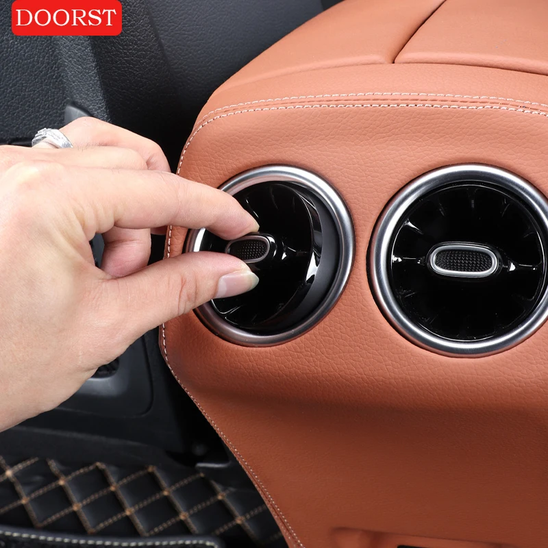 For Mercedes Benz A CLA Class W177 C118 Car Leather Panel Cover Rear Air Vent Cover Interior Modification Decoration Accessories