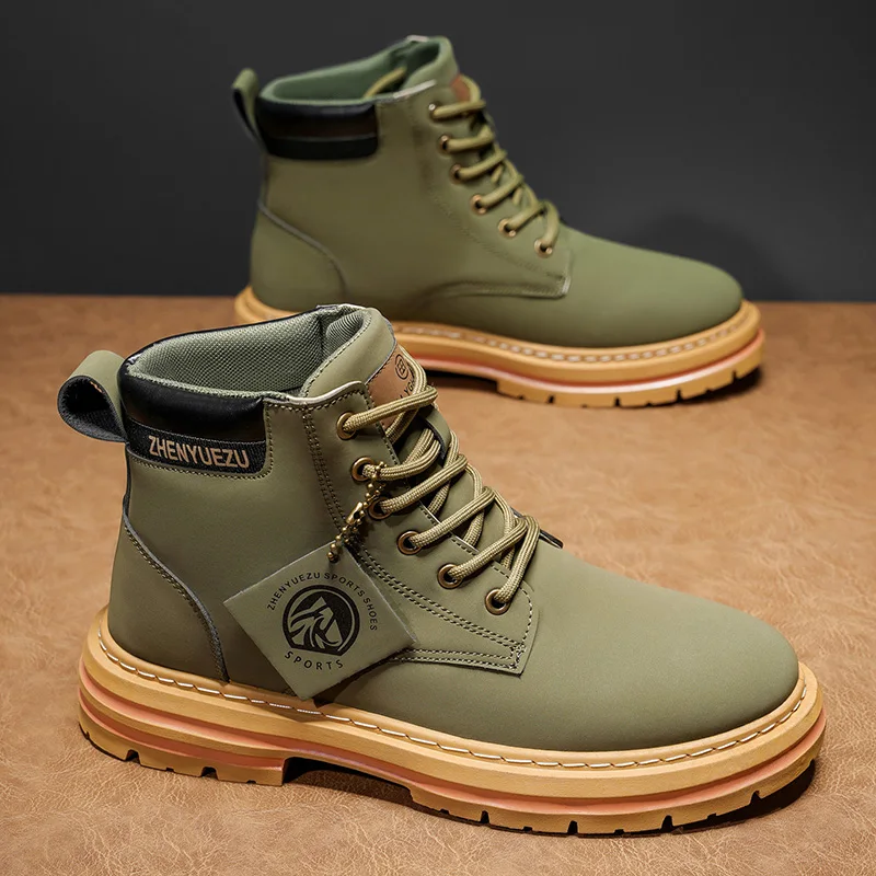 Fashion Men's High‑Top Boots, Soft Comfort Lining, Wear‑Resistant Sole, Great For Outdoor Sports And Hiking view 4