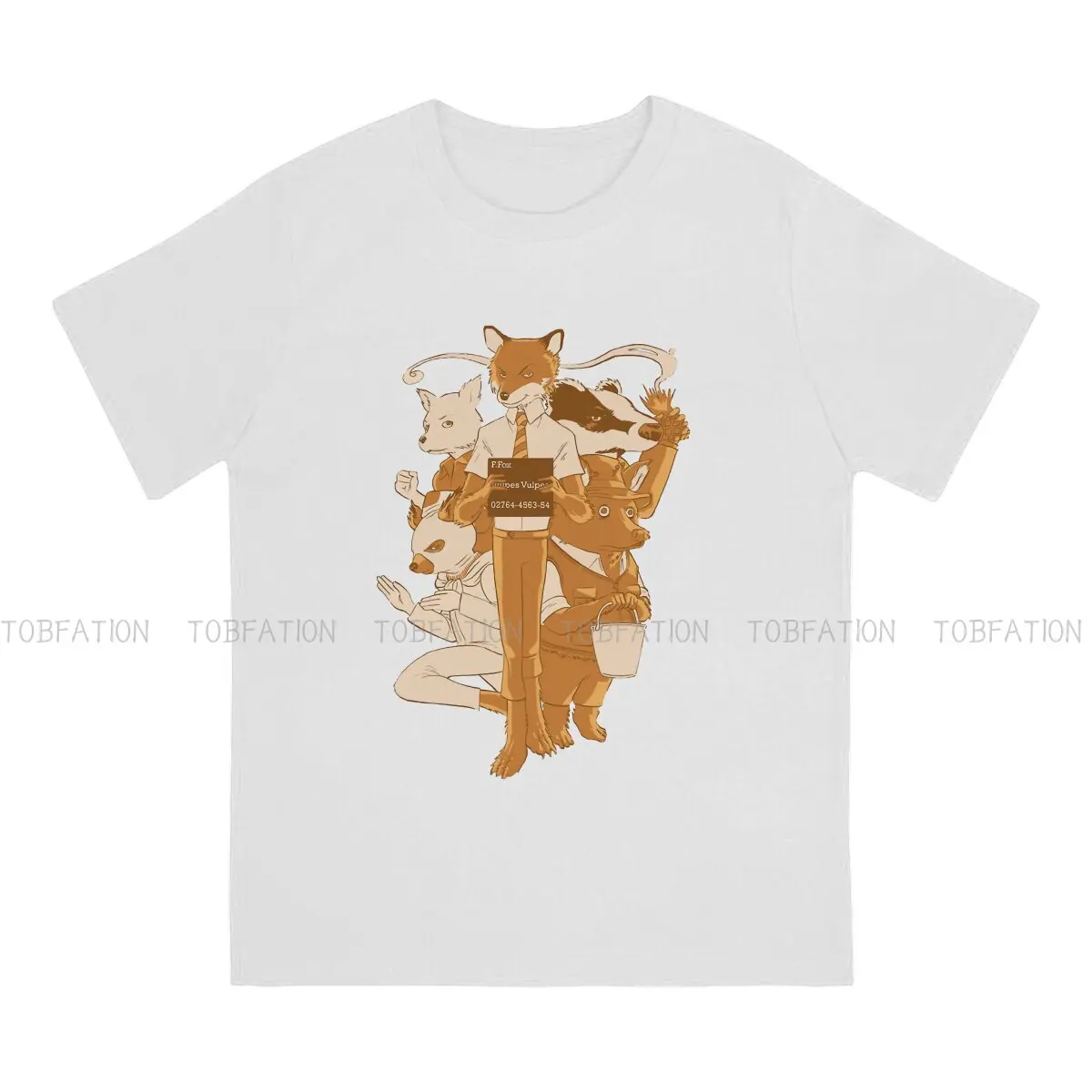 Fantastic Mr Fox Characters Tshirt Graphic Men Tops Vintage Homme Summer Streetwear Cotton Harajuku T Shirt