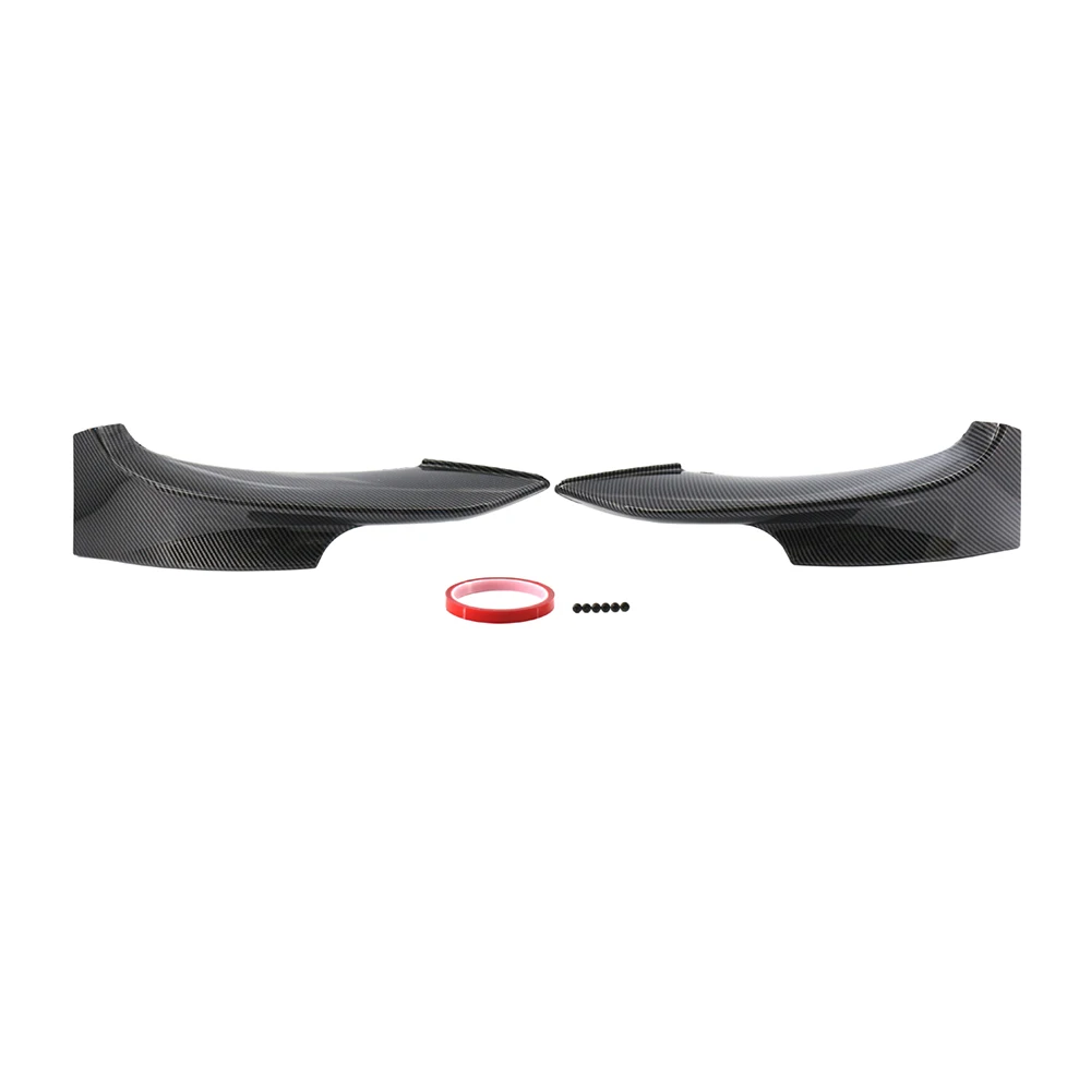 2PCS Car Front Bumper Splitter Spoiler Lip Covers ABS Carbon Fiber Black for BMW LCI E92 E93 2009 2010 2011 2012 2013