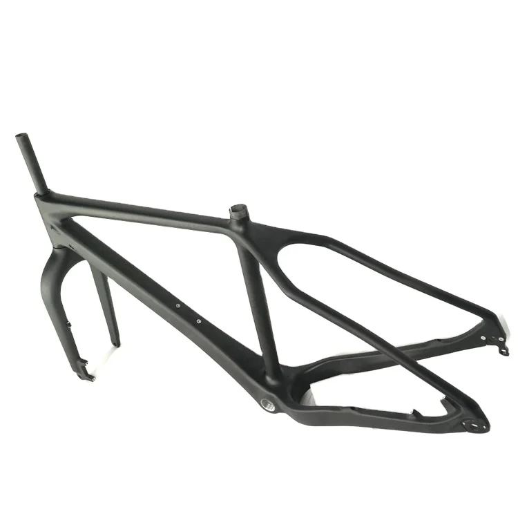 26er Fat Bike Hardtail Carbon Frame, carbon fiber material, disc brake design, bicycle parts tire accessories, suitable for snow view 2