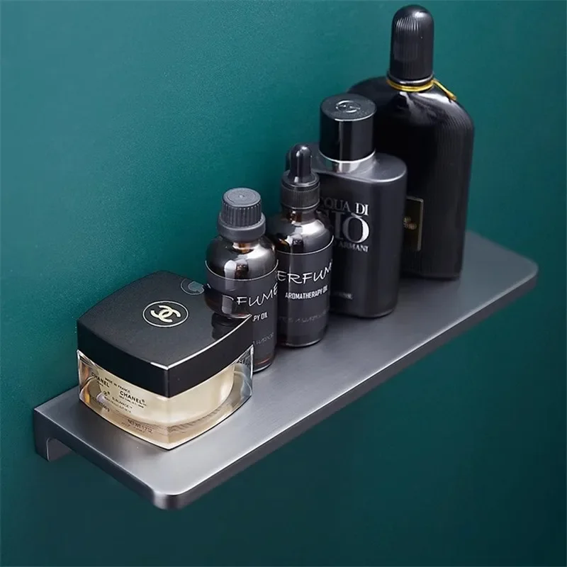 Total Brass Gray Bathroom Shelf  Black Soap Dish Bath Shower Shelf Wall Mounted Bath Shampoo Holder Basket Holder