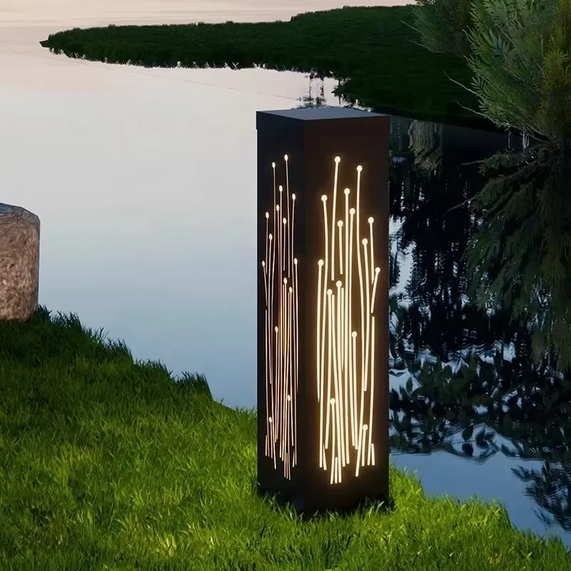 New Hollow Design Outdoor Waterproof IP65 LED Lawn Light with Light Sensor 50cm Metal Path Light Villa Garden 5 Year Warranty