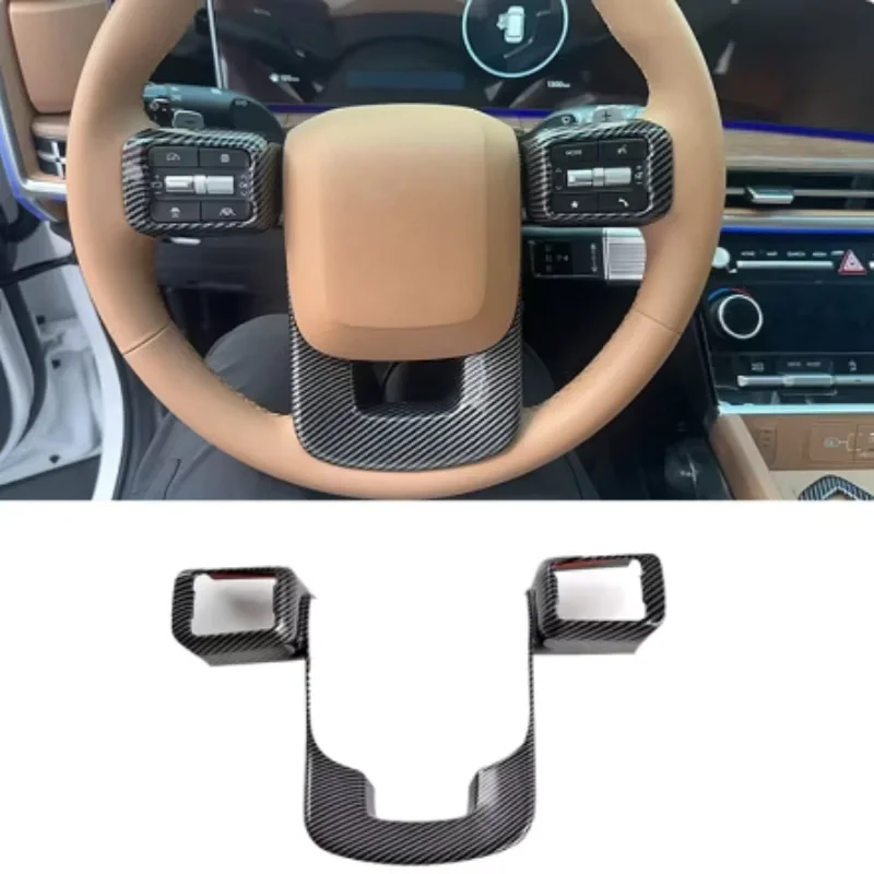 

Abaiwai 3d наклейка, накладка, фитинги для Hyundai Santa Fe Mx5 2023 2024, 2025 углеродное волокно, передняя верхняя розетка/панель рулевого колеса автомобиля