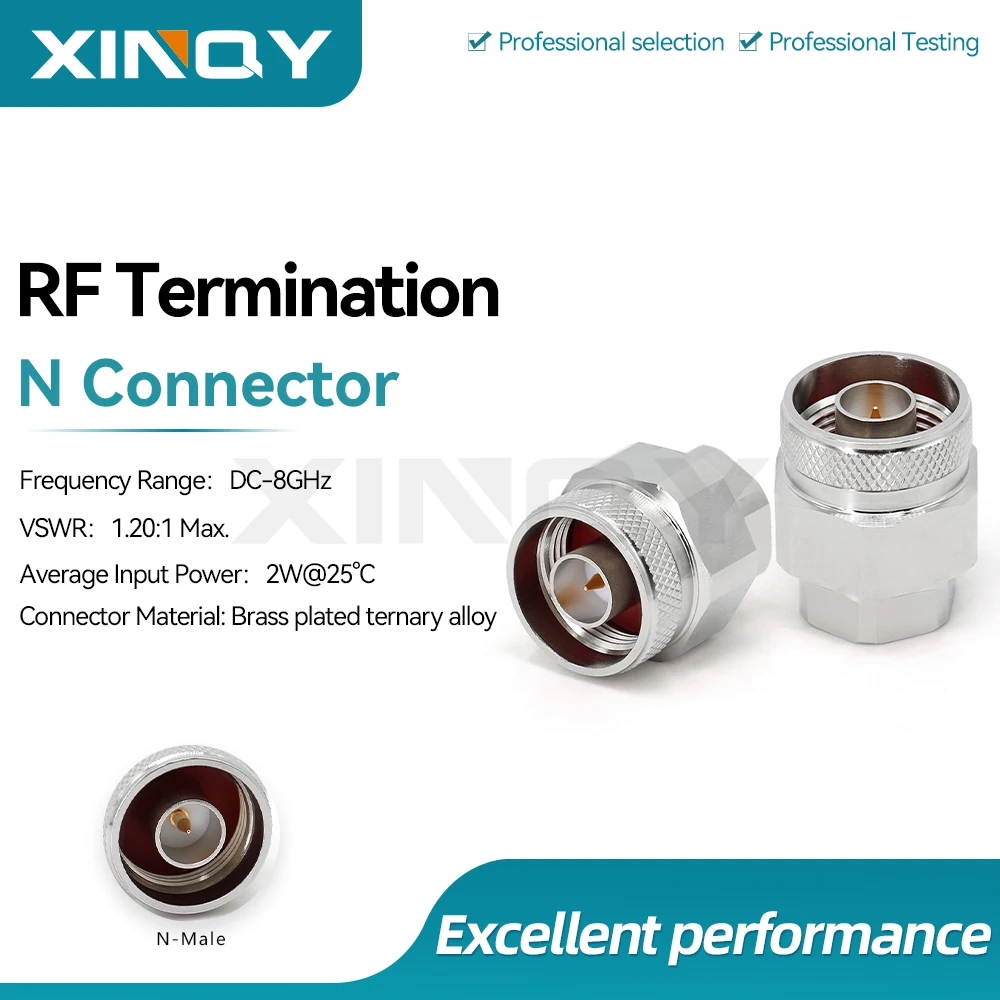 Xinqy Coaxial Terminal Load N Male Connector 8g 2W Signal Test Terminal Dummy Plug N-Jl 50 Ohms