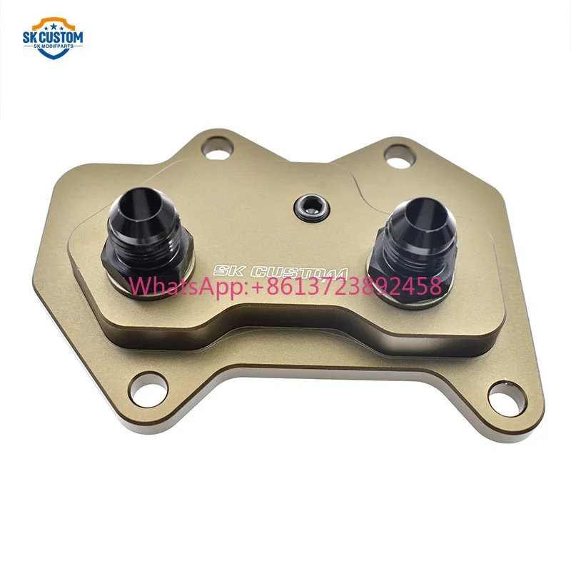 Aluminum EA113 Engine Oil Cooler Adapter Plates for Vw Golf-R MK5 MK6 2.0T