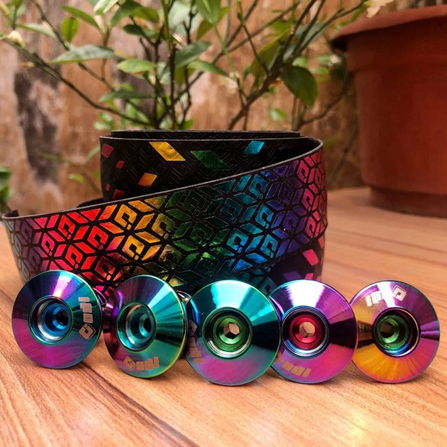 Bicycle handlebar tape Perforance Road Bike Bar Tapes with electroplating colorful plug Bycicle cycling accessories