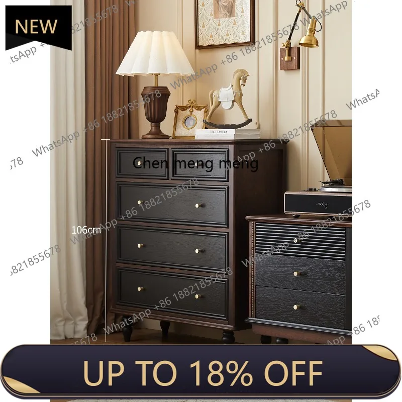 

E153 French retro solid wood chest of drawers American bedroom bedside storage medieval storage cabinet