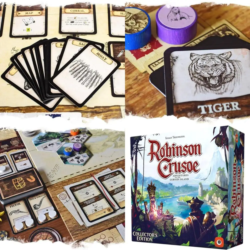 

Robinson Crusoe: настольная игра Ultimate Survival для детей 14+, 1–4 игроков с премиальными компонентами