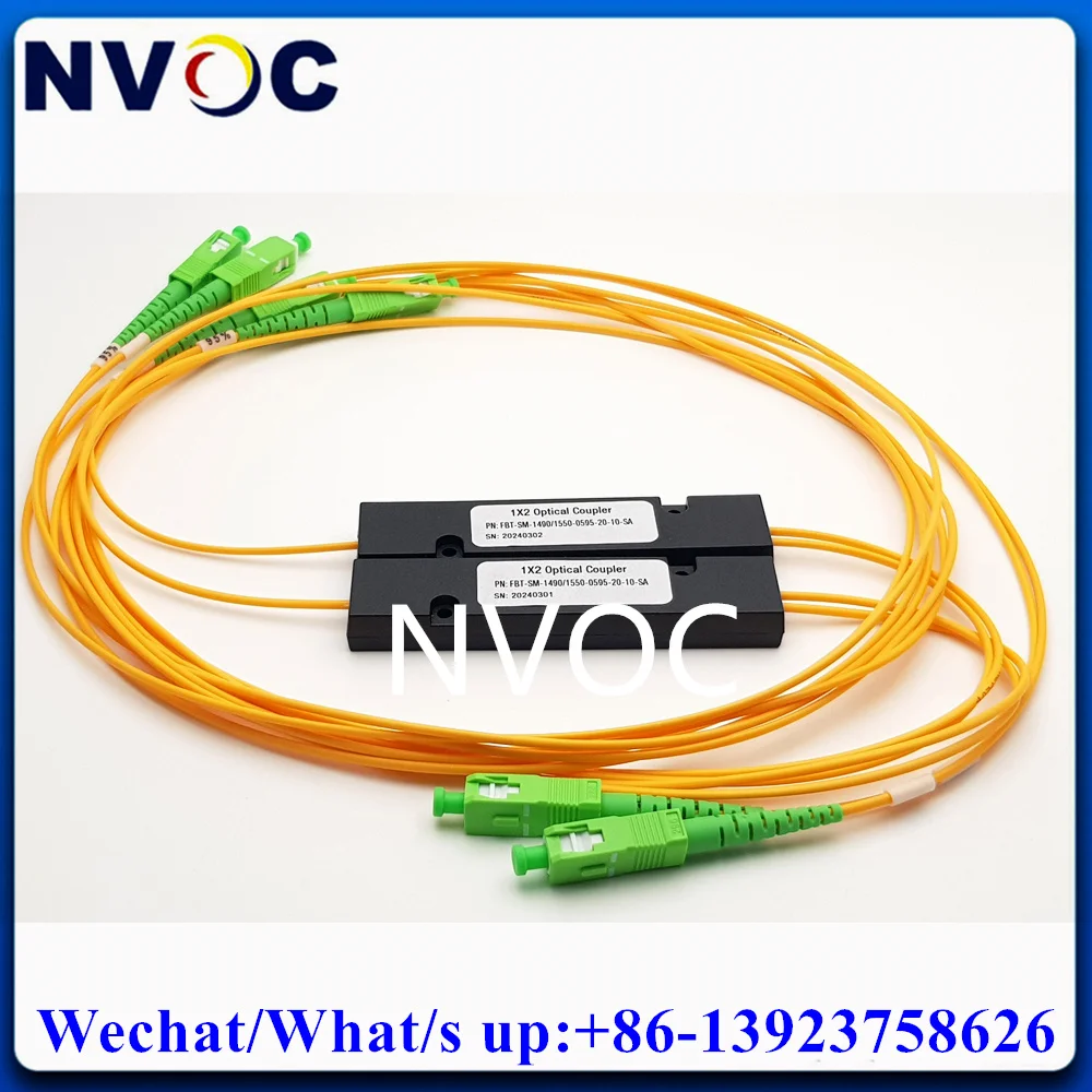 

5/95,1X2 FBT Fiber Coupler,SM,Dual Window,1490/1550,2.0mm,1M,ABS 90*20*10 Box,SC/APC,1*2 PLC Fibre Splitter Connector