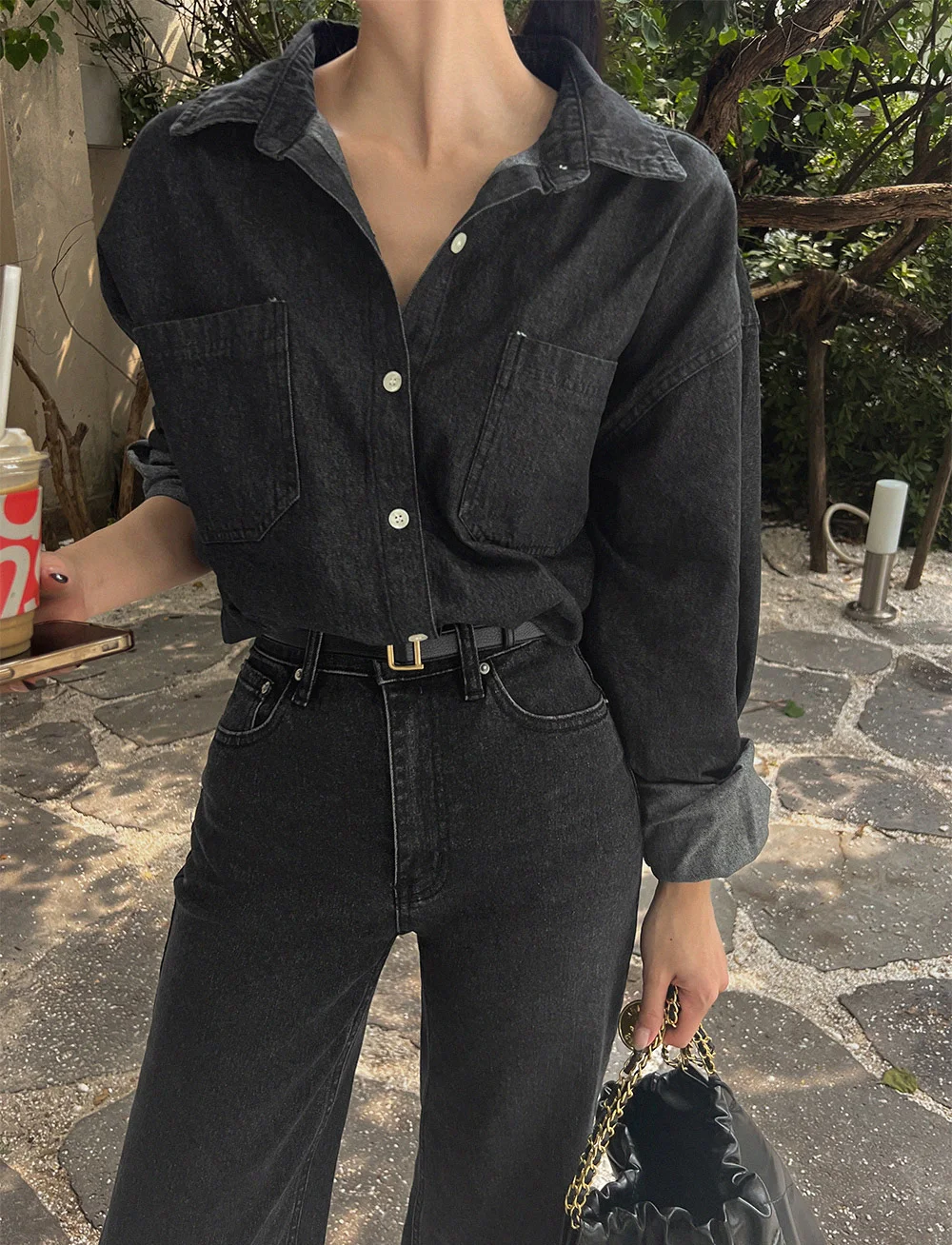 سترة قميص الدنيم على الطراز الكوري، قميص نسائي أنيق متعدد الاستخدامات