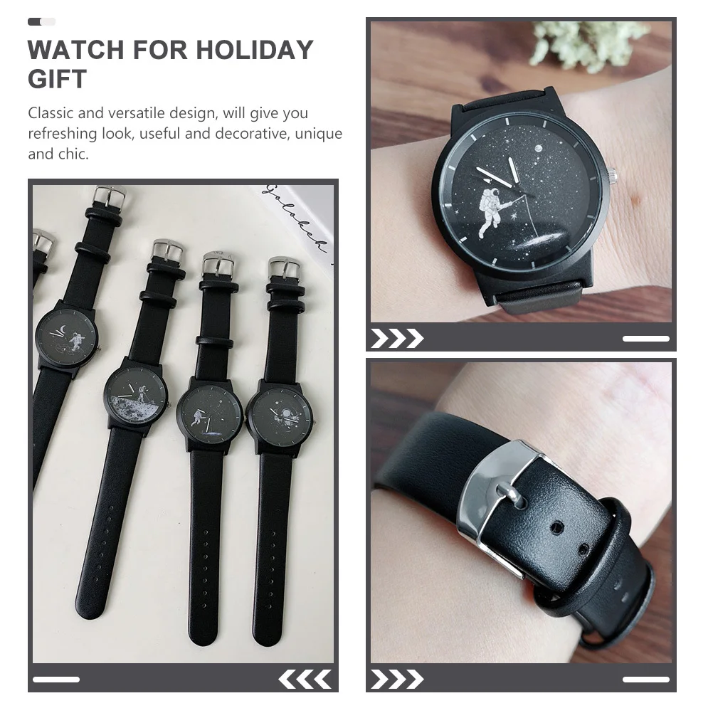 ساعة رائد الفضاء للنساء والرجال بحزام كلاسيكي متعدد الاستخدامات، حركة دقيقة موثوقة، ساعة يد أنيقة للهدايا