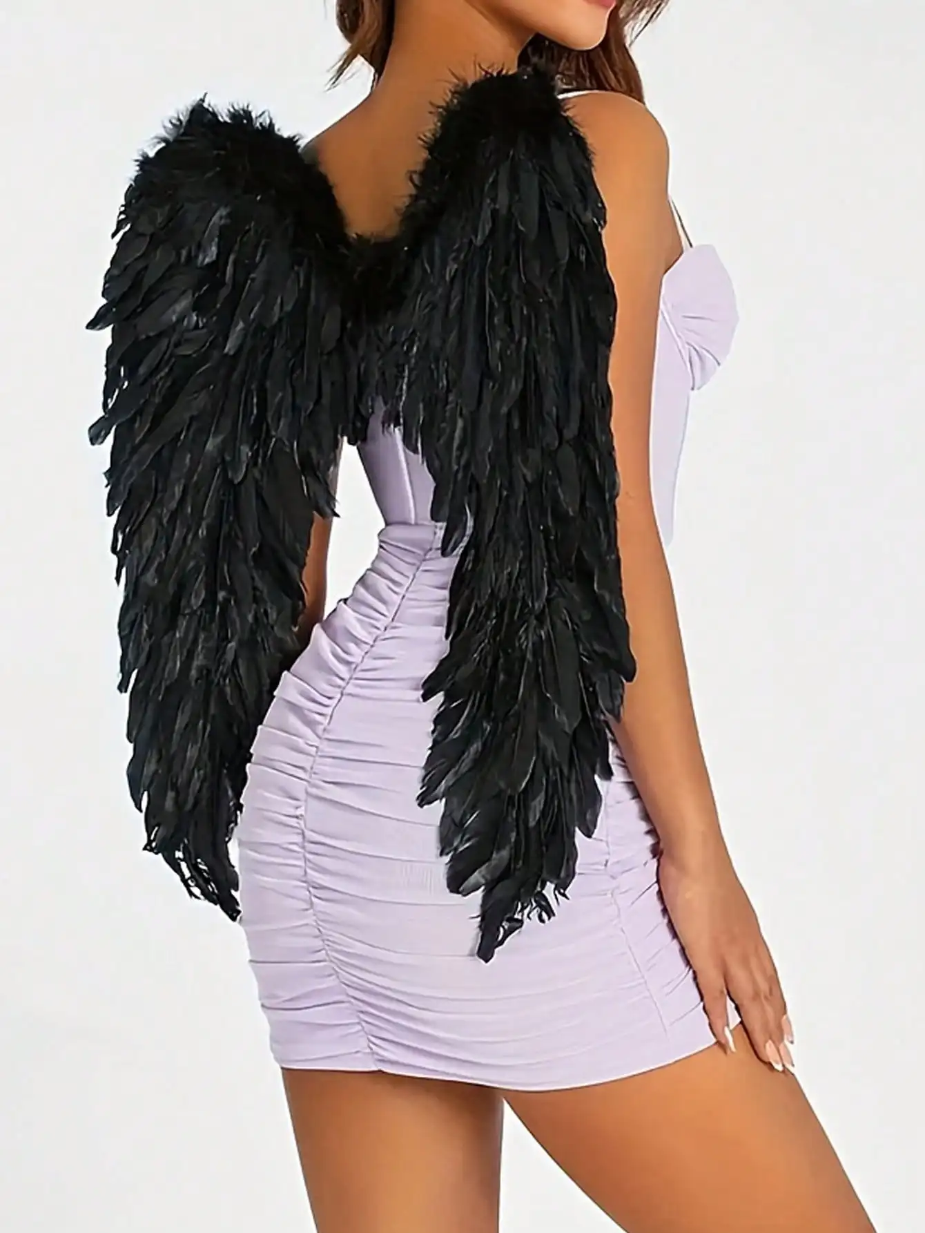 

Красочные перья Крылья ангела Аксессуары для костюмов для взрослых Подходит для фестивалей и выступлений Аксессуары для косплея и Хэллоуина