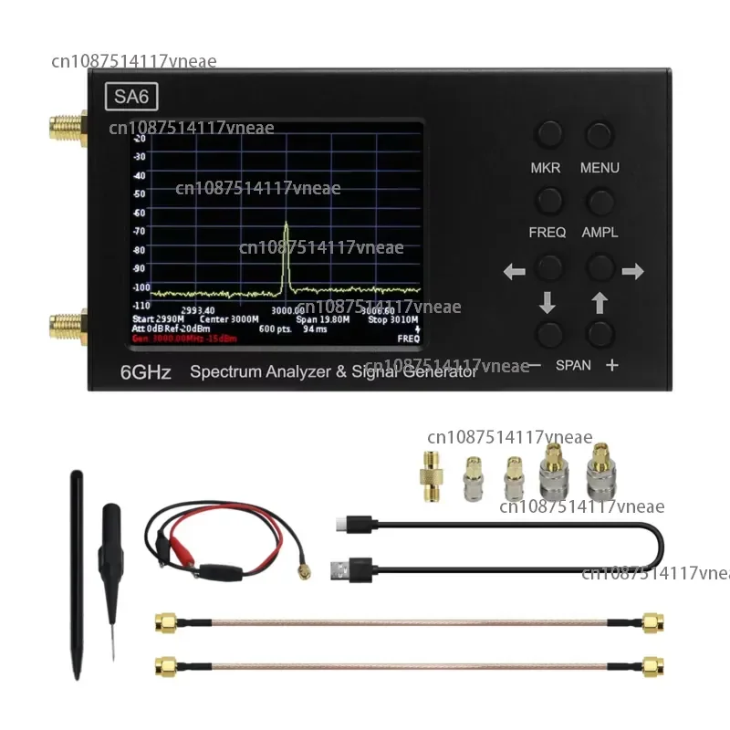 SA6 35MHz-6200MHz RF Spectrum Analyzer RF Multimeter Spectrum Explorer With Test Probe