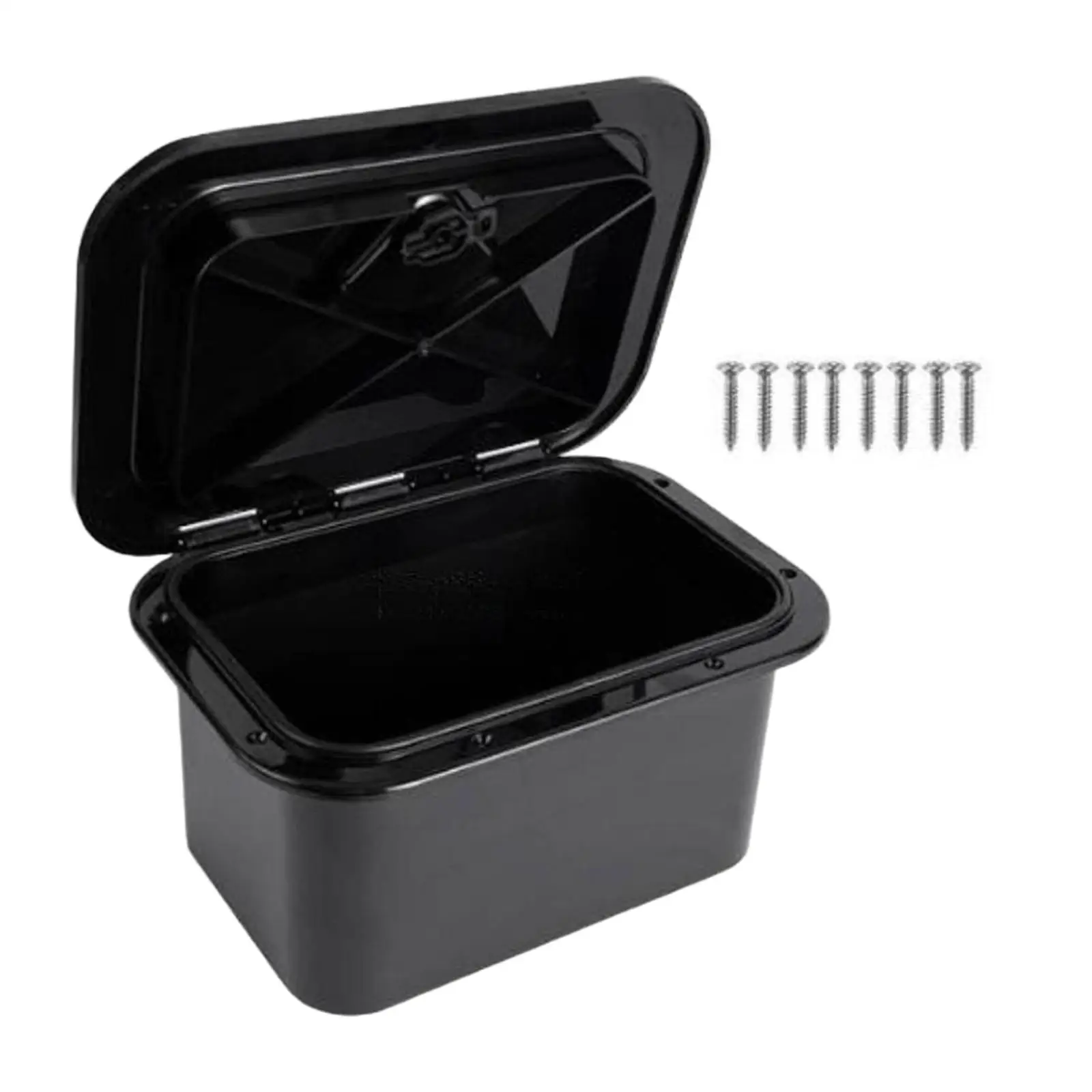 Waterproof Marine Storage Box ABS Utility Organizer Rotating Hatch Cover for Boats Fishing Tackle and Deck Supplies