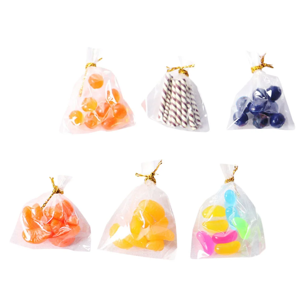 6 Bags Miniature Food Decorations Plastic Playhouse Items Fine Craftsmanship Realistic Reproduction Mini House Accessories