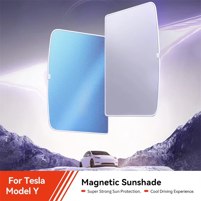 Car Sunroof Sunshade High-Density Frost Sunshade Suitable For Tesla Y 2025 2026 Sunshade Can Block Up To 99% of Harmful Ultraviolet Rays