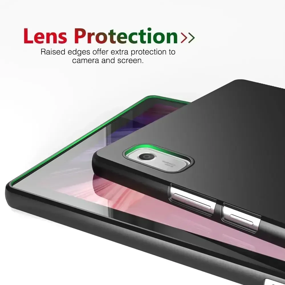 Coque souple en silicone TPU noir pour Lenovo, coque de protection arrière, Lenovo Tab M9 M8 4th 8.0 P11 M11 M10 Plus 2nd 3rd 10.6 10.1 Y700