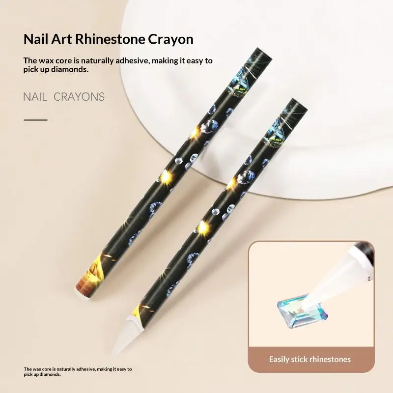 1 Stück Nail Art Dotting Stift, Strassstein-Aufnahmewerkzeug, kontaktloses Aufnahmegerät, Kristall-Wachsstift für Nagelsteine und Zubehör – Detail 7