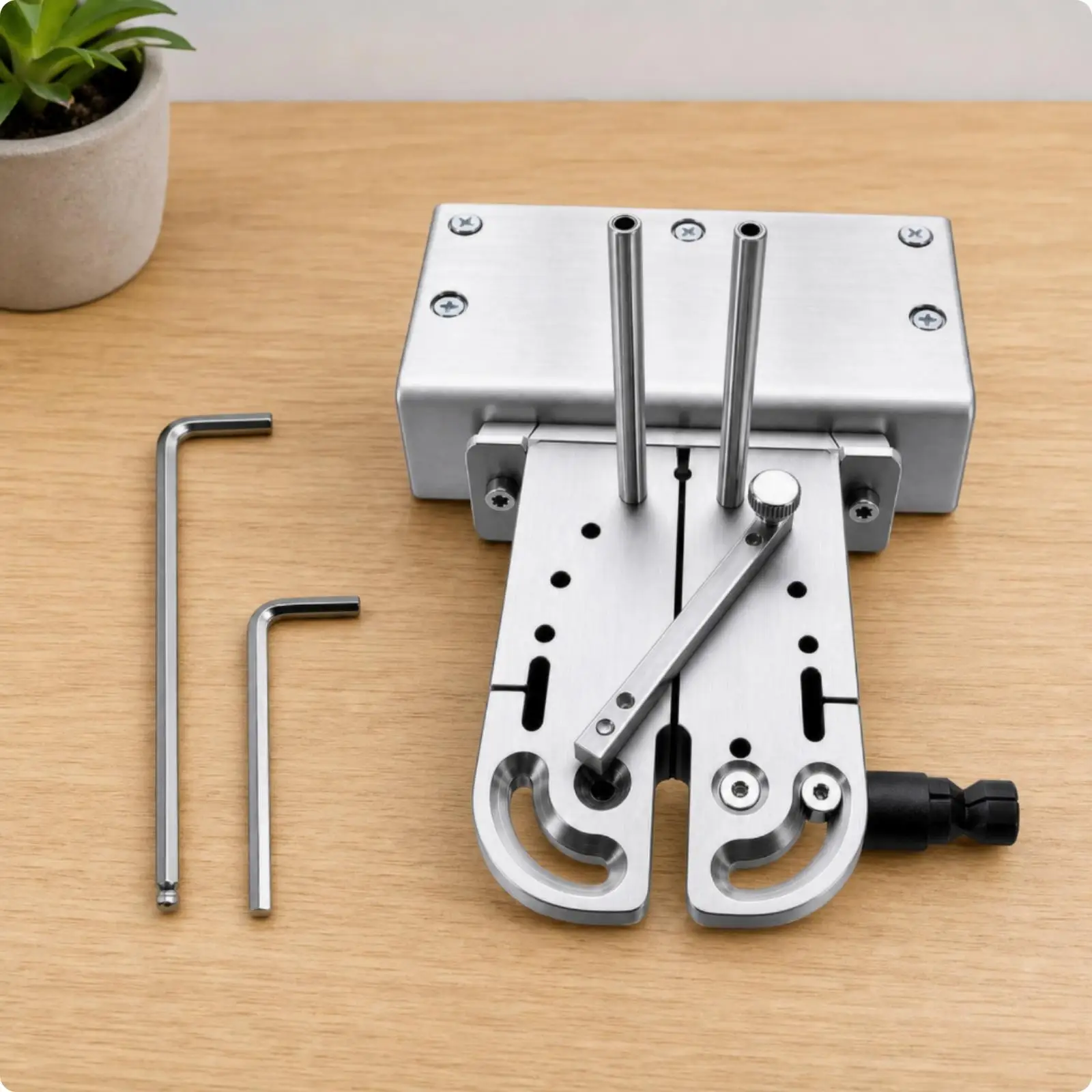 Jeweler's Bench Vise Base Stainless Steel Metalworking Vise Base with Locating Pins Clamping Platform with Hex Keys Precision