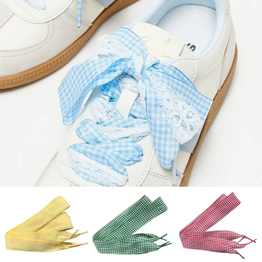 

Checkered Ribbon Shoelaces Casual Sports Shoes Laces Trendy Lattice Shoe Laces Casual Shoelace Rope Colorful Shoes Decoration