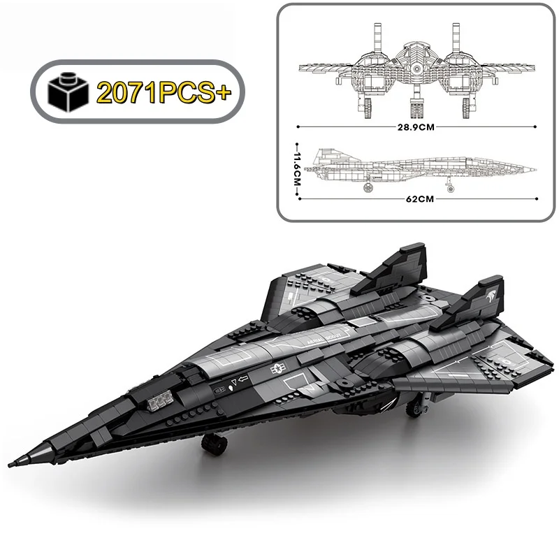 

2025 NEW SR72 Hypersonic Spy Plane Building Blocks MOC Military Model Kit DIY tabletop decoration Christmas Birthday Gifts
