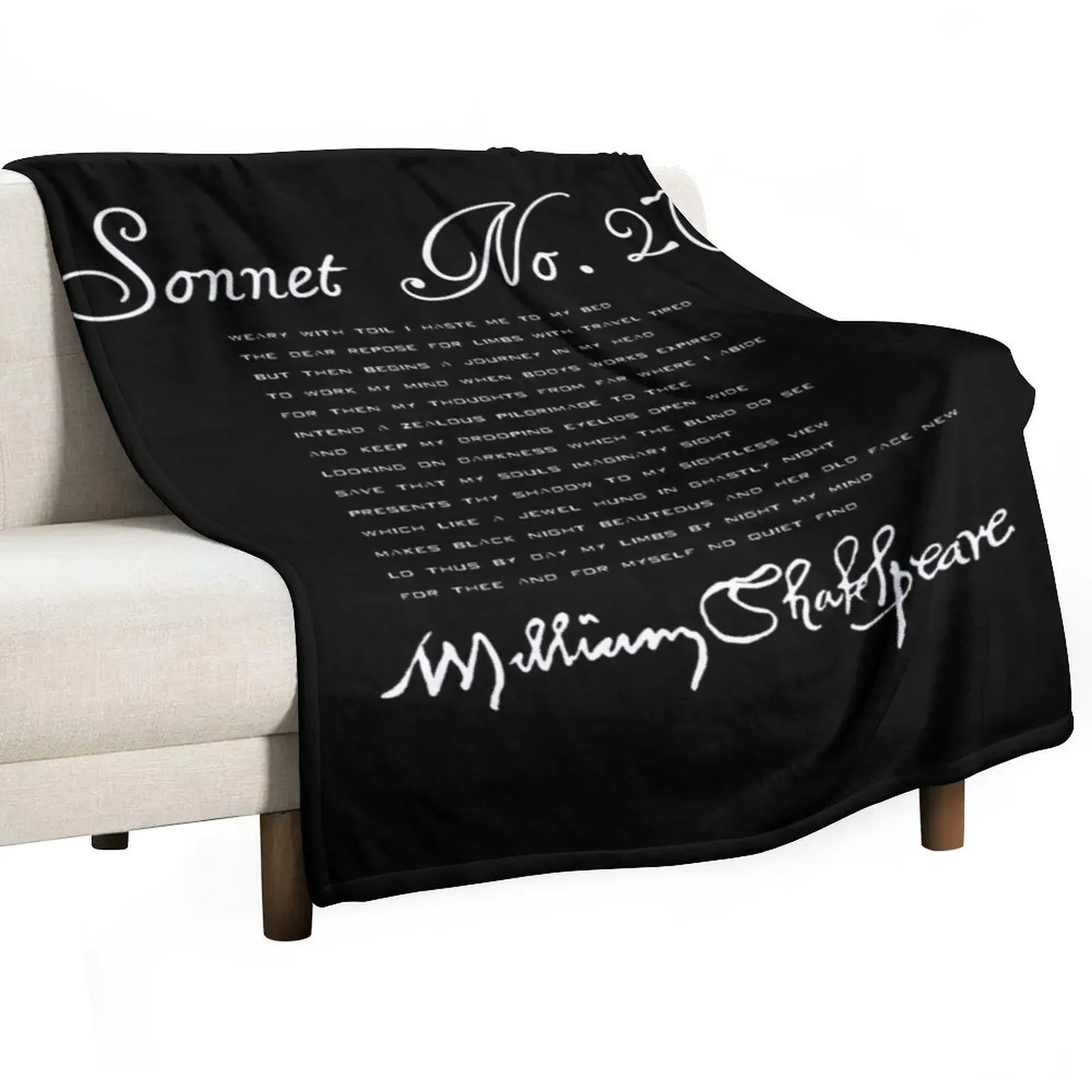 Shakespeare Sonnet No. 27 Throw Blanket Luxury Designer Moving heavy to sleep Blankets