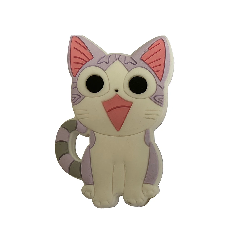 1 buah Aksesori liontin kunyah kucing hewan kartun Teether bayi baru klip dot perhiasan DIY produk bayi