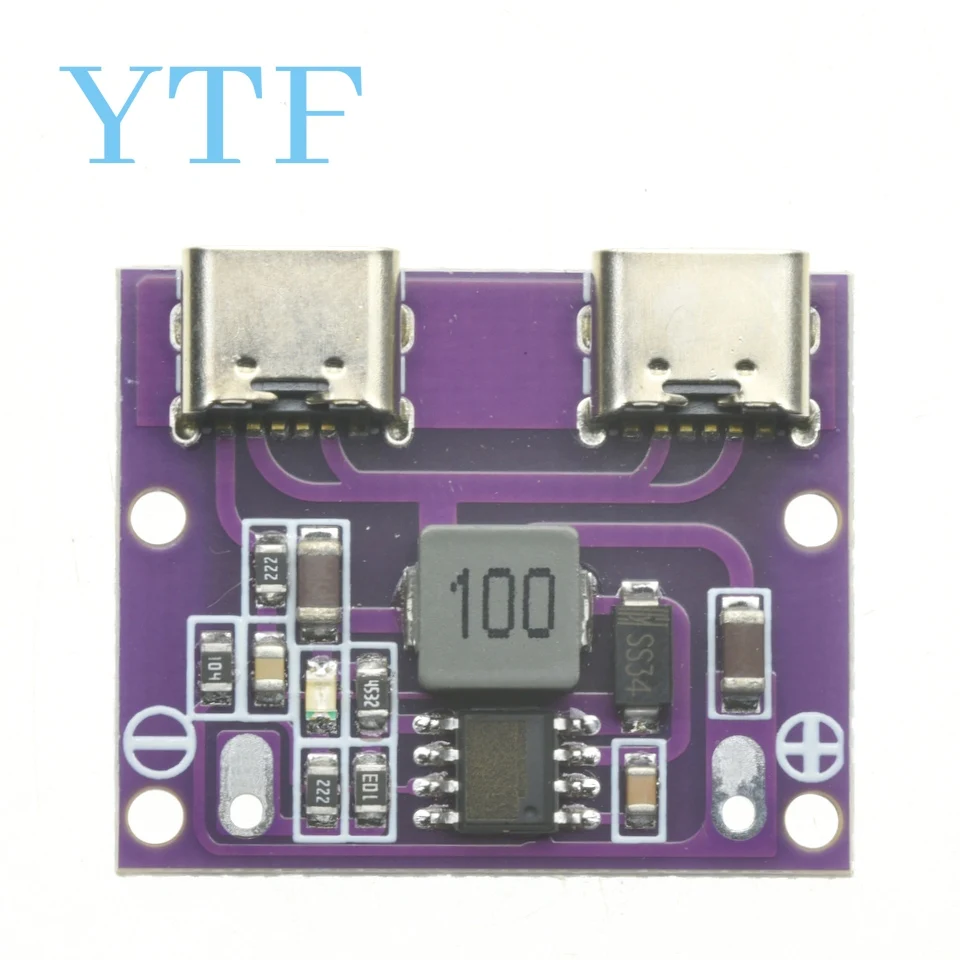 Dual TYPE-C USB Output DC6V-36V to 5V 3A DC-DC Dual TYPE-C Interface Step-Down Module Charging Module 9V/12V/24V/36V