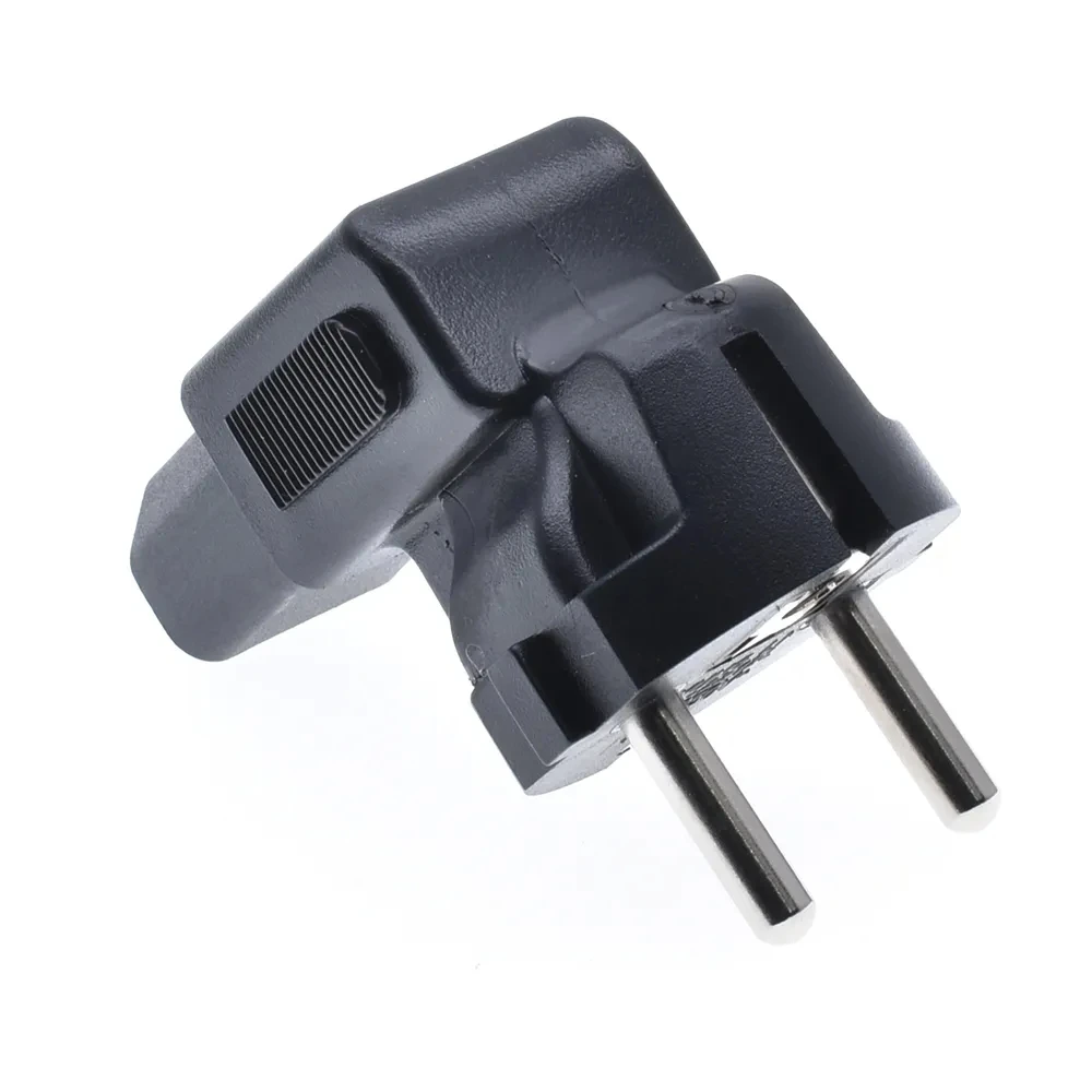 Angled C13 EU conversion plug 2 pins 4.8mm European Type F Adapter Plug to IEC C13  wire grounding converter for change plug