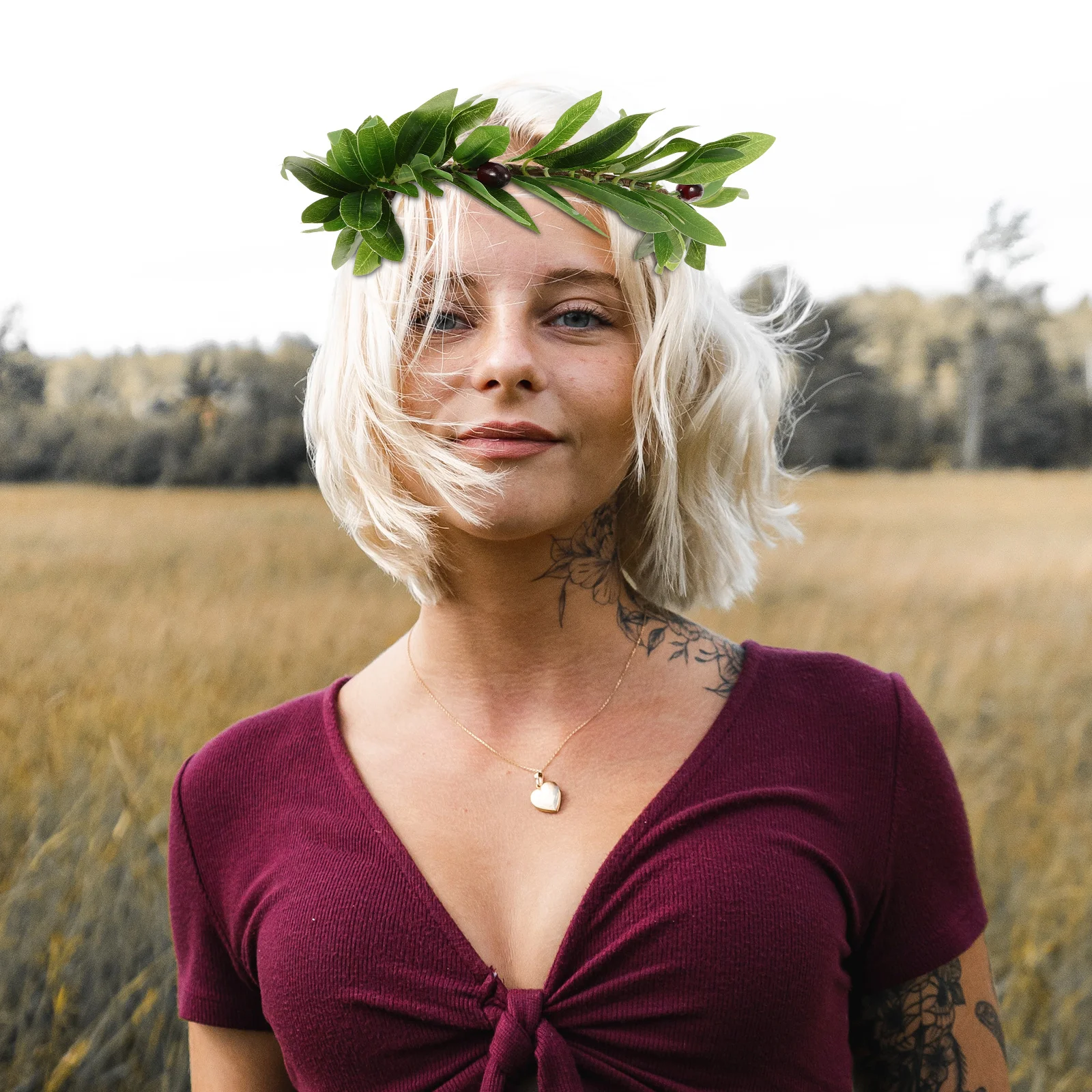 

1Pcs Simulation Olive Leaf Headband Lightweight Party Hair Hoop Bridal Headband Wedding Photo Prop Flower Headdress